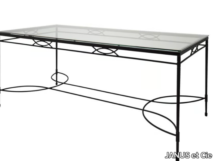 AMALFI - Rectangular Glass and Stainless Steel dining table _ JANUS et Cie