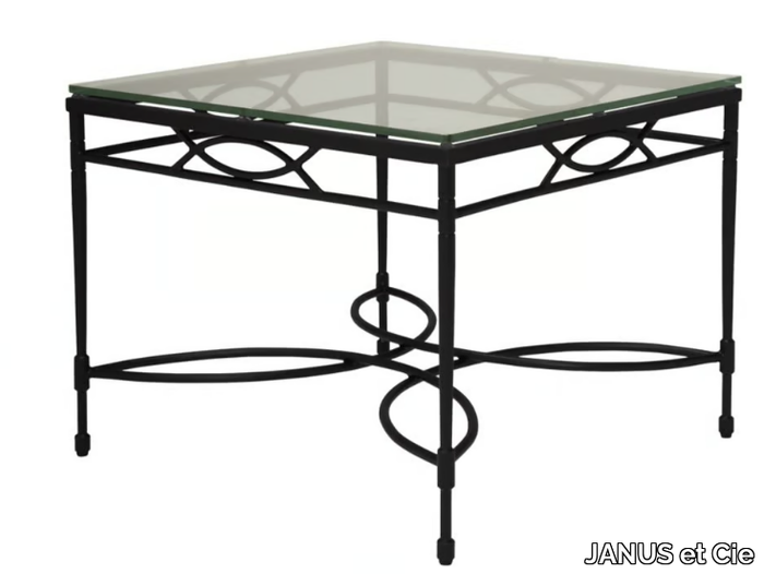 AMALFI - Square Glass and Stainless Steel cocktail table _ JANUS et Cie