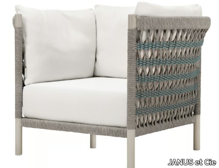 ANATRA - Olefin rope armchair with armrests _ JANUS et Cie