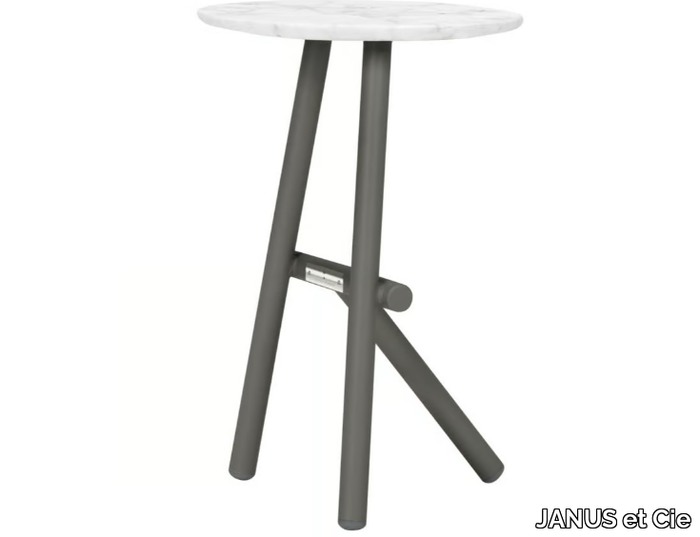 ANATRA - Round side table with marble or ceramic top _ JANUS et Cie