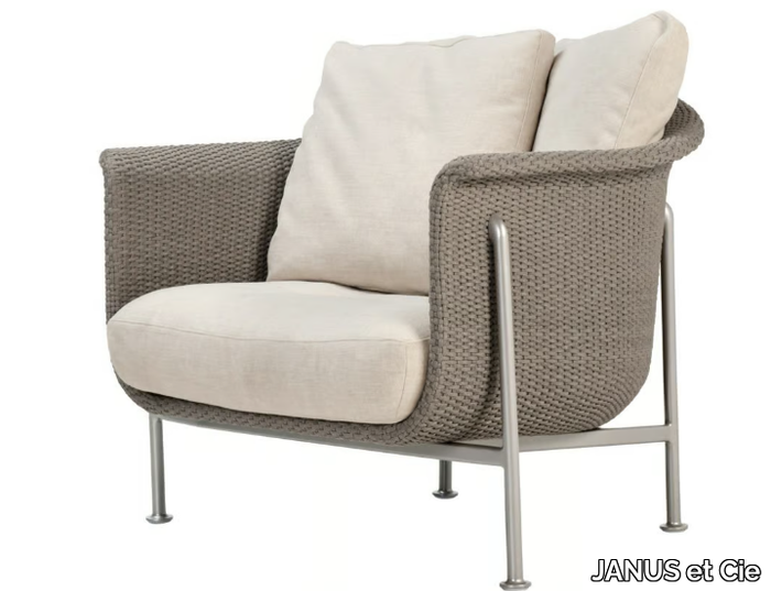 GINA GRANDE - Polyolefin yarn ropes lounge armchair _ JANUS et Cie