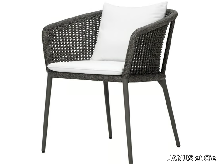 KNOT - Olefin rope chair with armrests _ JANUS et Cie