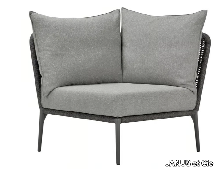 KNOT MODULE CORNER - Olefin rope and aluminium corner module for sofa _ JANUS et Cie