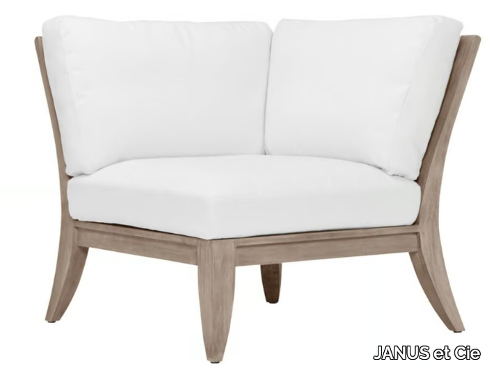 RELAIS MODULE CORNER - Teak corner module for sofa _ JANUS et Cie