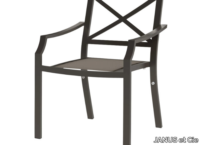 FIORE - Stackable aluminium garden chair with armrests _ JANUS et Cie