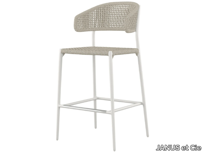 RONDO - High aluminium stool with footrest with back _ JANUS et Cie