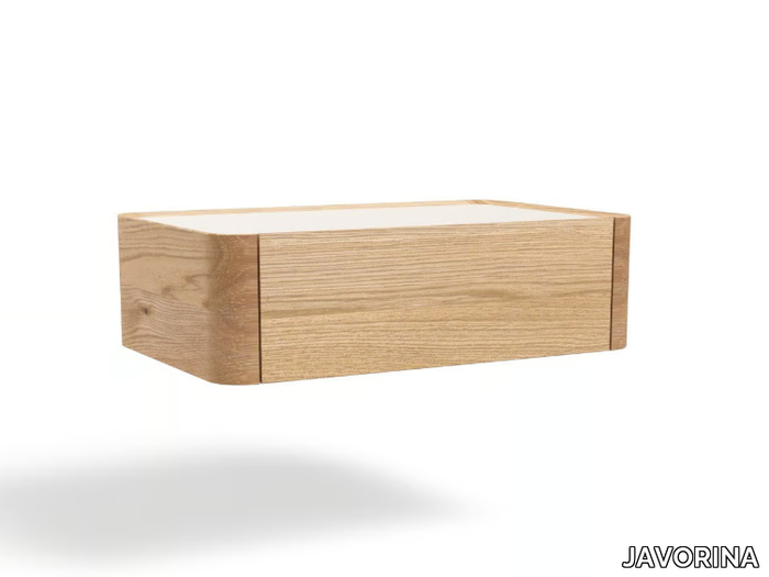 AIRA - Rectangular wall-mounted wooden bedside table _ JAVORINA