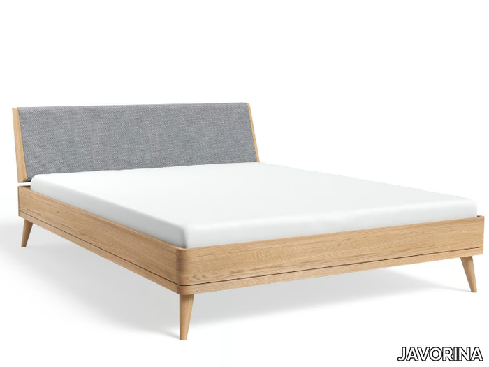 TERRA 160x200 - Wooden double bed with upholstered headboard _ JAVORINA