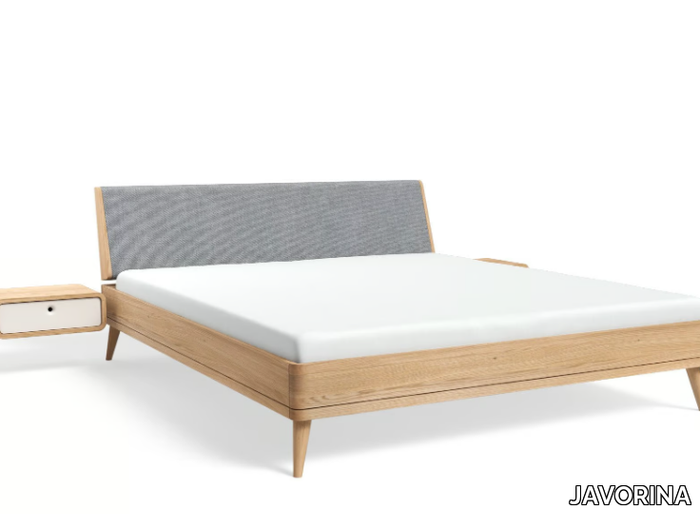 TERRA 180x200L - Wooden double bed with integrated nightstands _ JAVORINA