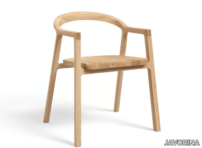 TUBA - Solid wood chair with armrests _ JAVORINA