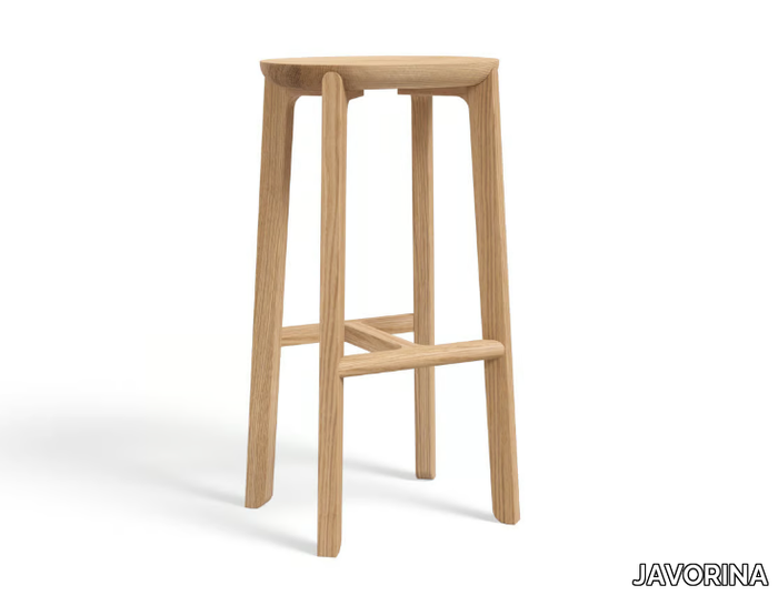 JURO 75 - Solid wood barstool with footrest _ JAVORINA