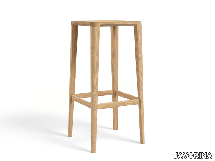 KA - High solid wood barstool with footrest _ JAVORINA