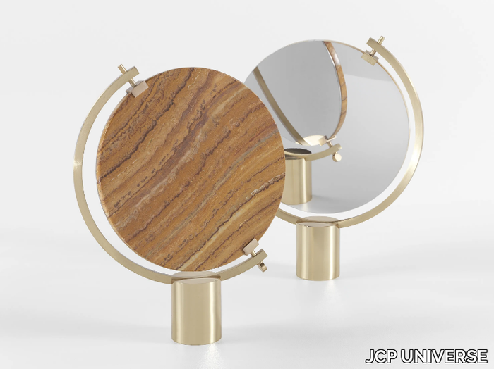 NAIA - Swivel marble table mirror and brass base _ JCP UNIVERSE