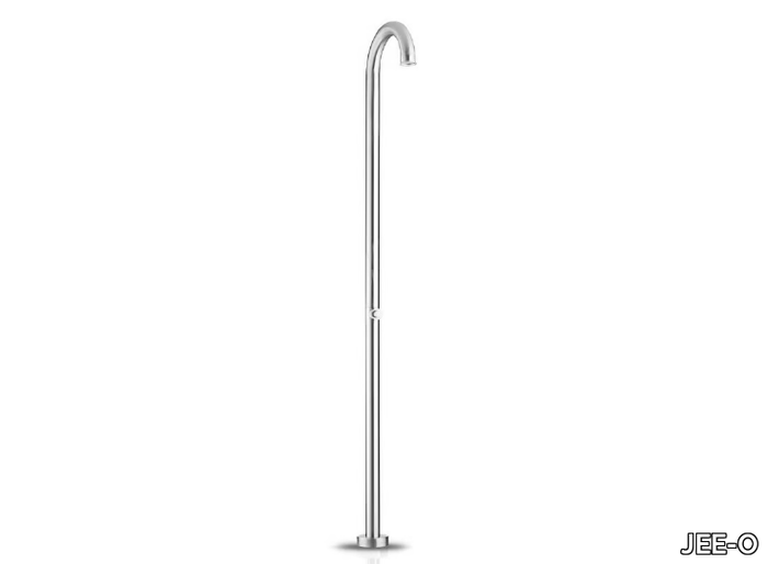 ORIGINAL SHOWER PUSH - Floor standing stainless steel shower panel with self-closing tap _ JEE-O