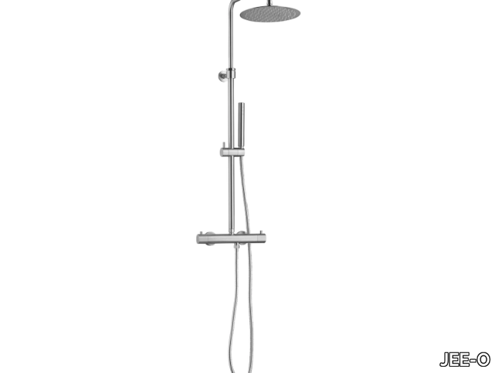 SLIMLINE WALL SHOWER MIXER SET - Wall-mounted thermostatic stainless steel shower panel with diverter _ JEE-O