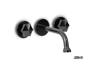 BLOOM WALL BASIN MIXER - Wall-mounted stainless steel washbasin tap with individual rosettes _ JEE-O