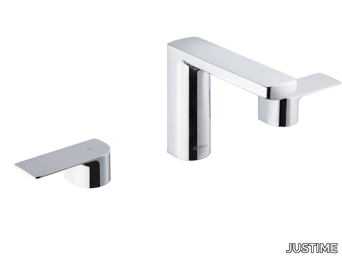 ARCH - 3 hole countertop chromed brass washbasin tap _ JUSTIME