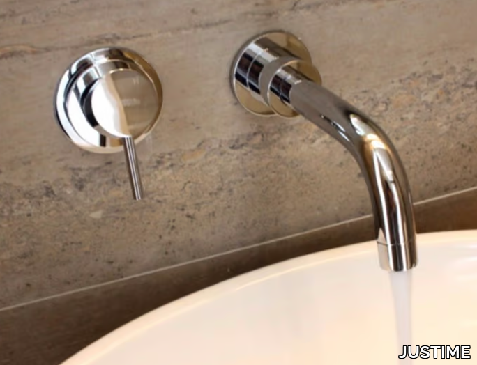 STILL ONE - Wall-mounted chromed brass washbasin tap _ JUSTIME