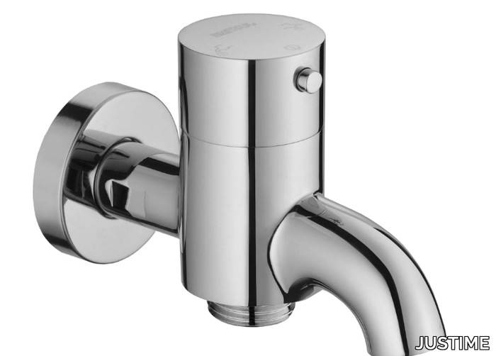 PAN I - Wall-mounted single handle chromed brass washbasin mixer _ JUSTIME