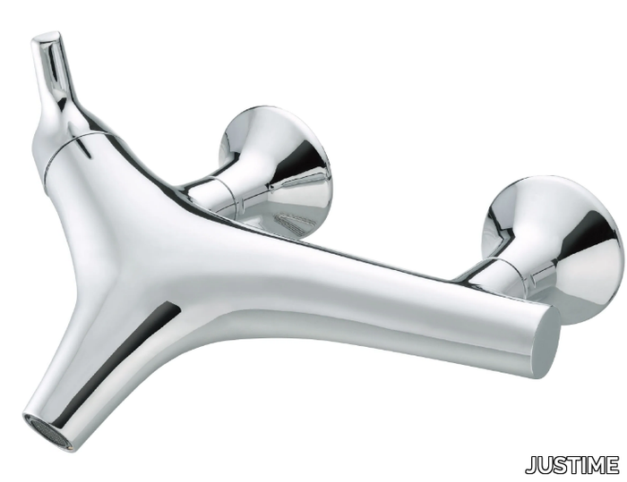 NATURE - Wall-mounted single handle chromed brass bathtub mixer _ JUSTIME