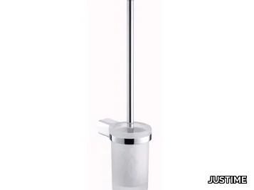 MARK - Wall-mounted satin glass toilet brush _ JUSTIME