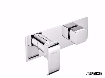 DRAGON - Single handle chromed brass shower mixer with diverter with plate _ JUSTIME