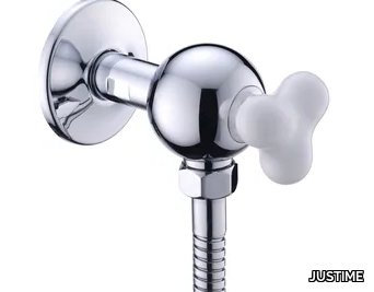 STORY - Single handle chromed brass shower tap with flexible hose _ JUSTIME