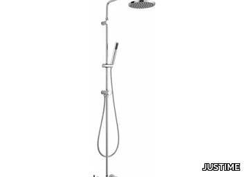 PAN I - Wall-mounted chromed brass shower system with hand shower _ JUSTIME