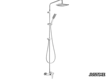 PAN II - Wall-mounted chromed brass shower system with hand shower _ JUSTIME