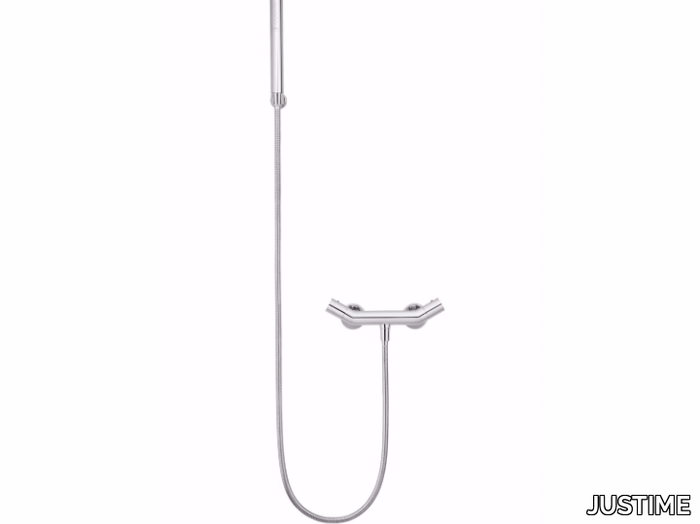 YES - Single handle chromed brass shower mixer with hand shower _ JUSTIME