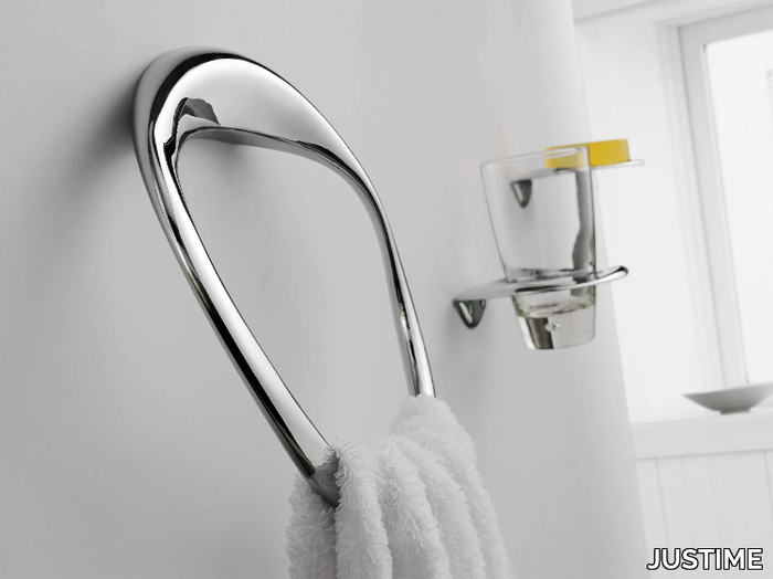 ETHER - Chromed brass towel ring _ JUSTIME