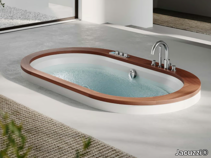 OPALIA WOOD / STONE - Built-in hydromassage oval bathtub _ Jacuzzi®