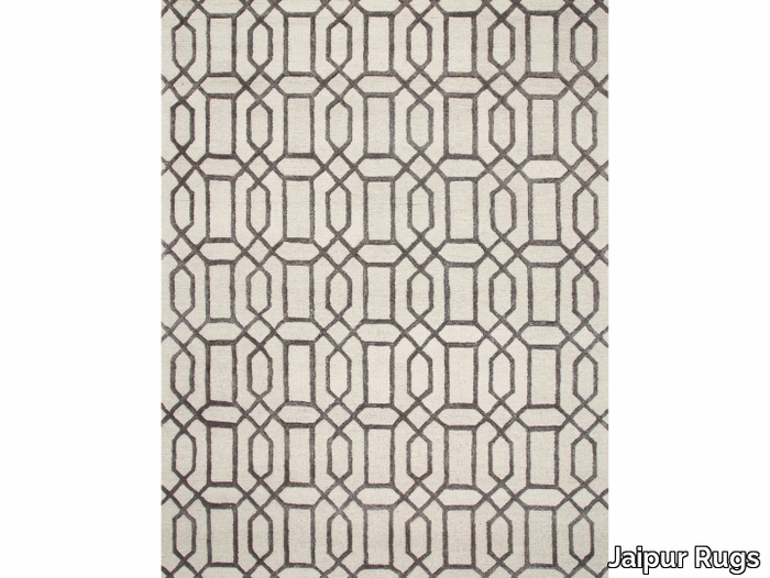 BELLEVUE TAQ-232 Antique white/Liquorice - Rug with geometric shapes _ Jaipur Rugs