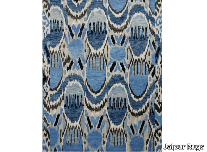 LCA-09 Antique White/Evening Blue - Handmade wool rug _ Jaipur Rugs