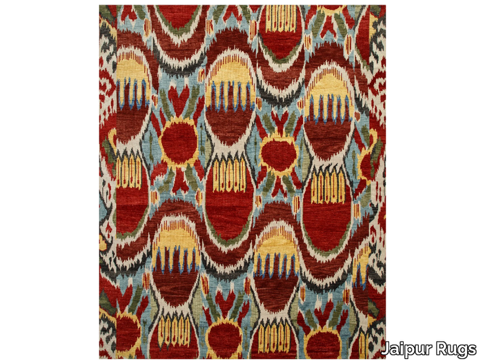 LCA-09 Milky Blue/Velvet Red - Handmade wool rug _ Jaipur Rugs