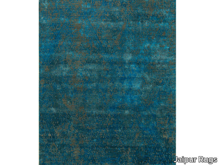 PAHELI ESK-662 Charcoal/Peacock Blue - Rectangular handmade rug _ Jaipur Rugs