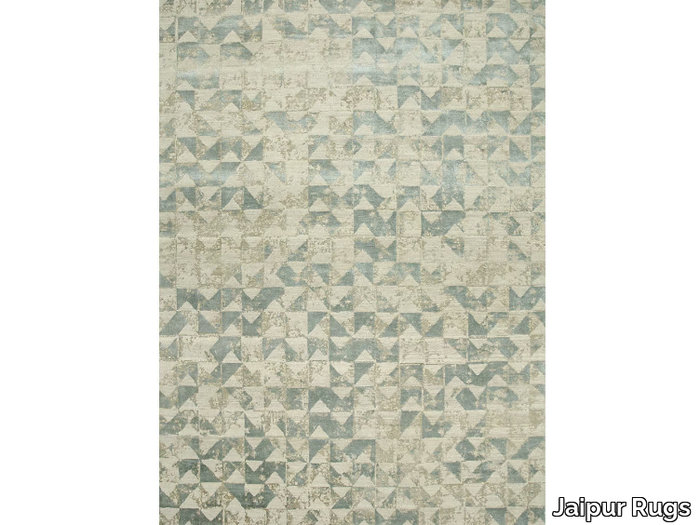 SHAY ESK-680 Antique White/Medium Blue - Rectangular handmade rug _ Jaipur Rugs