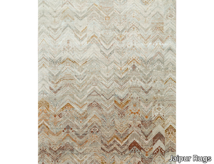 UNSTRING SRB-651 Antique White/Pumpkin - Rectangular handmade rug _ Jaipur Rugs