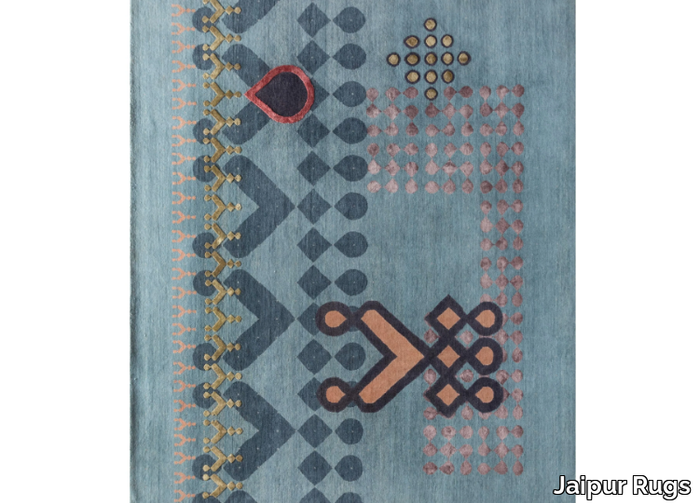 AKWB-7003 SEASIDE BLUE/SEASIDE BLUE - Handmade rectangular wool and bamobb silk rug _ Jaipur Rugs