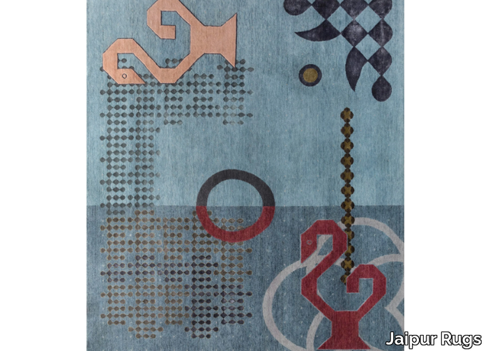 AKWB-7004 BALSAM GREEN/DENIM ASH - Handmade rectangular wool and bamboo silk rug _ Jaipur Rugs