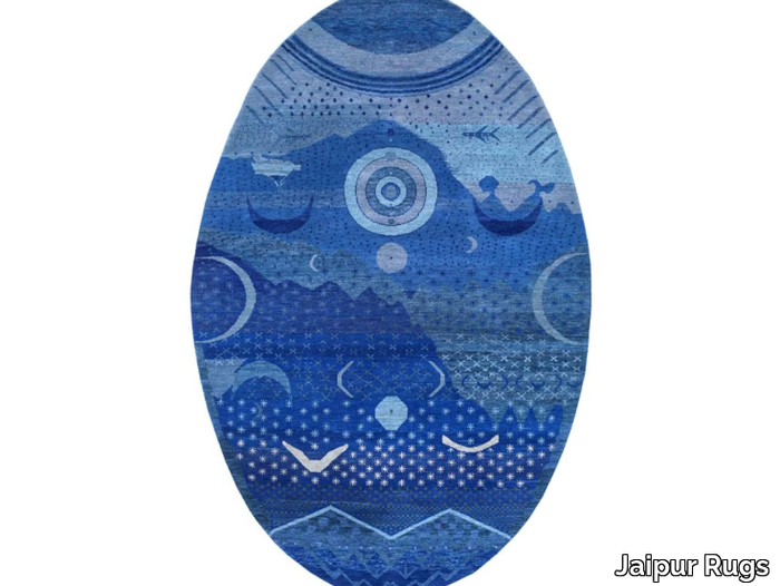 CHAAND SITARA - Patterned handmade oval wool rug _ Jaipur Rugs