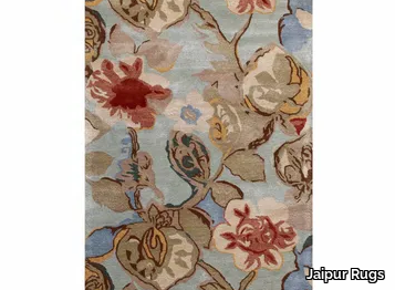 PETAL PUSHER TAQ-113 Aqua Foam - Patterned rug _ Jaipur Rugs