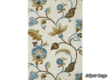 HANA TAQ-309 Antique White/Milky Blue - Rectangular handmade rug _ Jaipur Rugs