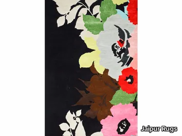 MEGA FLORAL TAQ-6052 Ebony/Marble - Patterned rug _ Jaipur Rugs