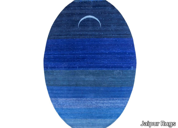 RAAT KI ROSHNI - Patterned handmade oval wool rug _ Jaipur Rugs