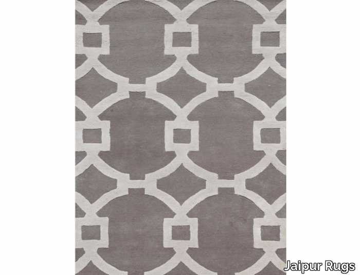 REGENCY TAQ-193 Ashwood/White - Rug with geometric shapes _ Jaipur Rugs