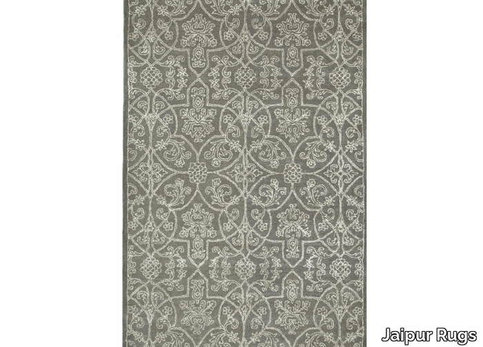 KAY TAQ-334 Medium Gray/Antique White - Patterned rug _ Jaipur Rugs