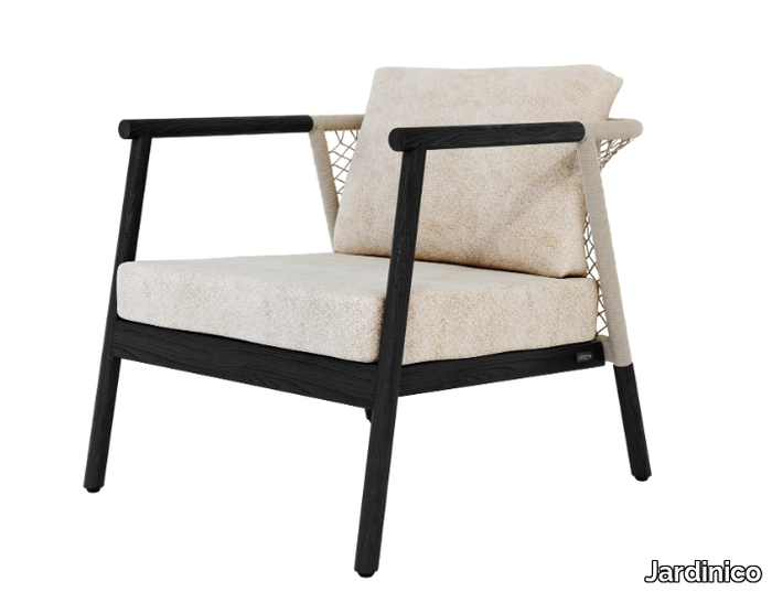 NERO - Teak easy chair with armrests _ Jardinico