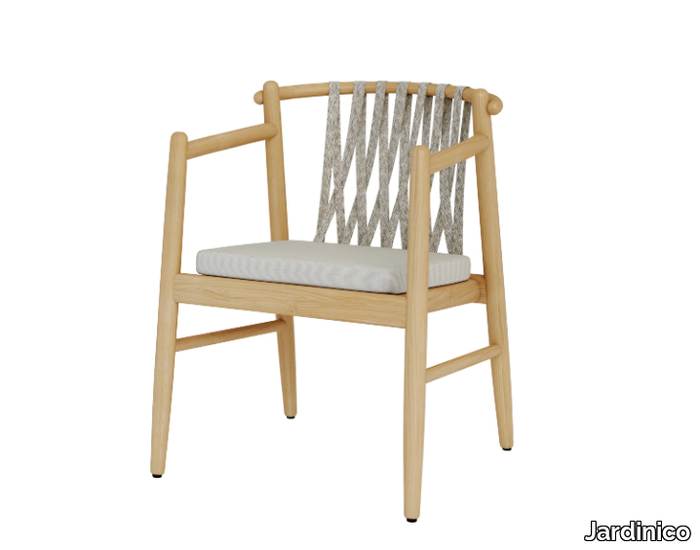 NOA - Teak garden chair with armrests _ Jardinico