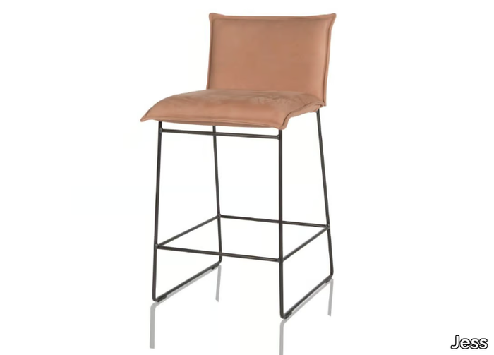 AMY - High leather stool with back _ Jess